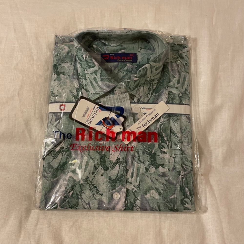 NWT Rich Man Men’s Shirt Button Down Size 16.5 - Picture 2 of 4